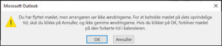 Du kan ikke ændre et møde, du er inviteret til.