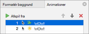 Angiv animationsindstillinger i ruden Egenskaber