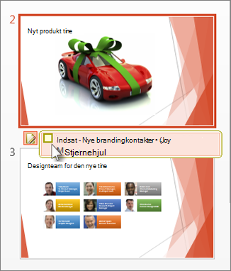 Få vist en ændring