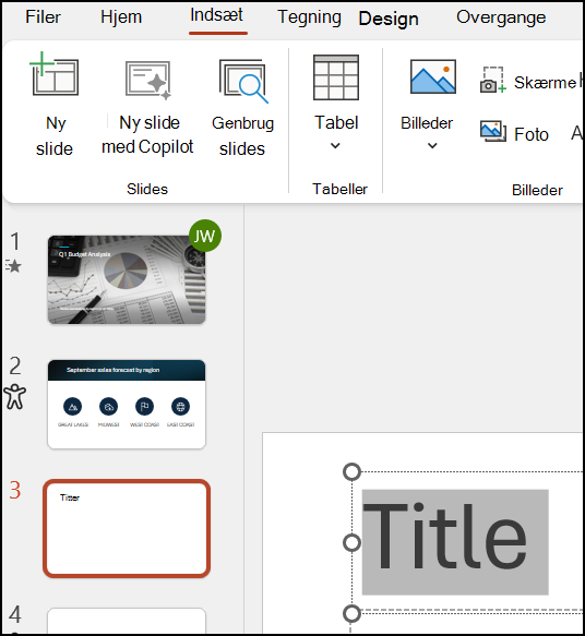 Formatér tekst i PowerPoint