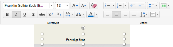 Redigering af sidefodsformatering