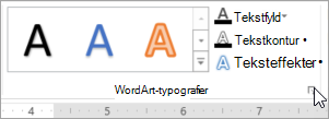 Valg af dialogboksstarteren WordArt-typografier