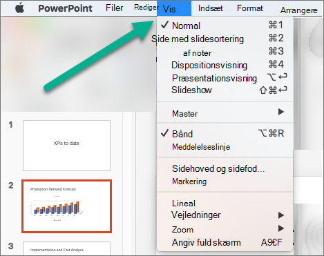 Menuen Vis i PowerPoint