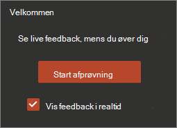 Klik på Start afprøvning