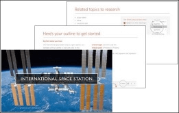 PowerPoint Quickstarter opretter en disposition til en præsentation, der er baseret på det valgte emne.