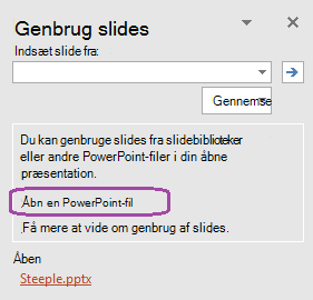 Gennemse for at finde en præsentation