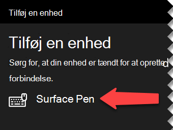 Vælg den digitale pen for at fortælle Windows, at du vil oprette forbindelse til din computer via Bluetooth