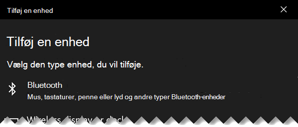 Dialogboksen Tilføj en enhed