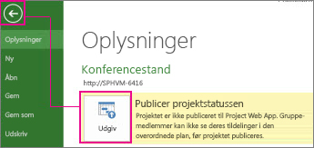 Billedet Publicer et projekt