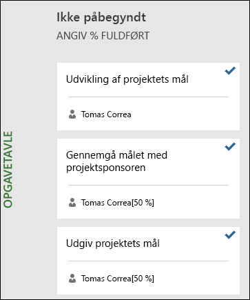 Ikke-startede opgaver