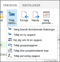Tilføj række