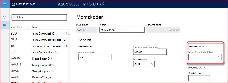 Dette billede viser feltet Betalingssalgstypekode.