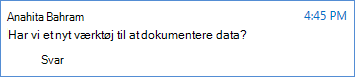 Skærmbillede af et spørgsmål