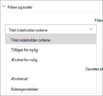 Filtrer og sorter nyheder