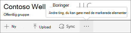 Menuen Dokumentbibliotek i SharePoint Onine