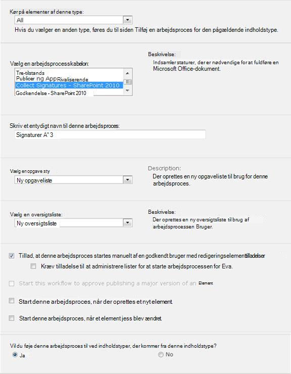 Første side i tilknytningsformularen