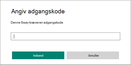 Dialogboksen Angiv en adgangskode