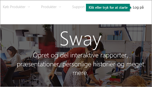Knappen Log på på værktøjslinjen
