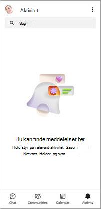 Skærmbillede af teams gratis mobilaktivitetsskærm
