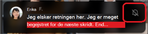 Billede, der viser en mobilskærm med et chateksempel, der er placeret i bunden.