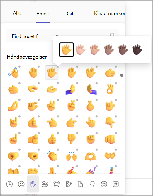 Skærmbillede, der viser, hvordan du ændrer din emojis hudfarve