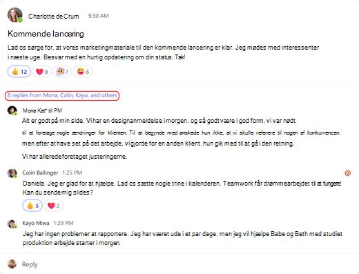 Flere svar