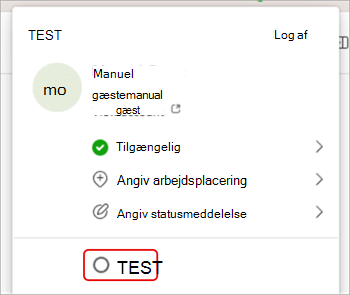 Skærmbillede, der viser, hvordan du skifter organisation i Microsoft Teams.