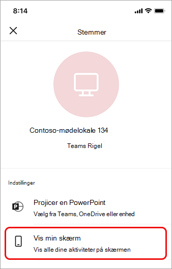Tryk på Vis min skærm