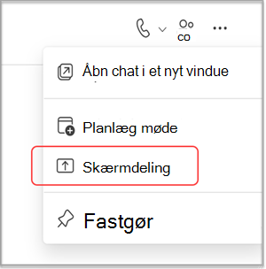 Del din skærm i en MS Teams-chat