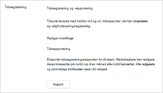 Indstillinger for tidsvalg, efter at uret er slået til i indstillingerne for Vagter