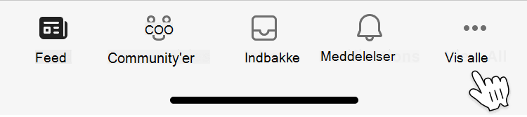 Billede af knappen Vis alle på Viva Engage-mobilappen