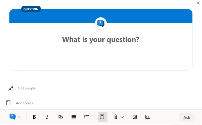 Stil et spørgsmål i Yammer