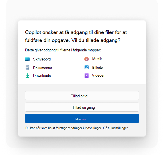 Dialogboksen Samtykke til filshare