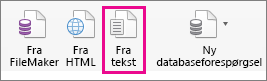 Klik på Fra tekst på fanen Data