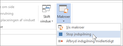 Kommandoen Stop indspilning