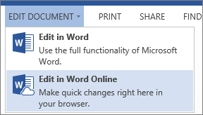 Rediger i Word Online