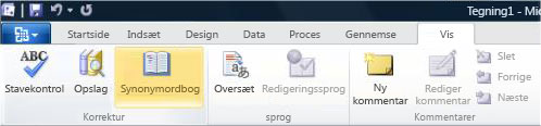 Visio-båndet, Fanen Gennemse, Synonymordbog