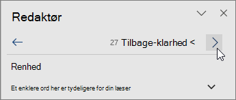 Gå direkte fra et problem til det næste øverst på ruden Editor.