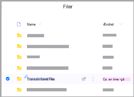 Transskriber filer