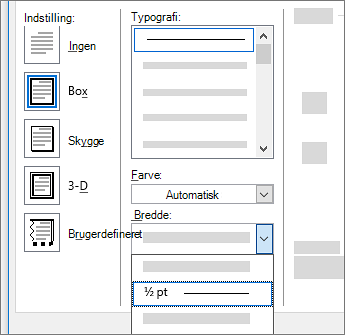 Indstillinger for sidekanter