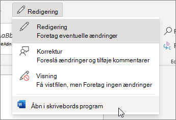 Åbn i en skrivebordsapp