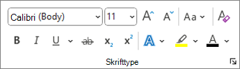 gruppen Word skrifttype