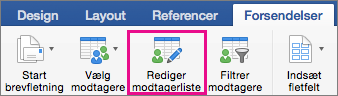 Klik for at redigere listen over modtagere