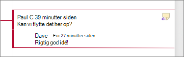 Kommentar med et svar