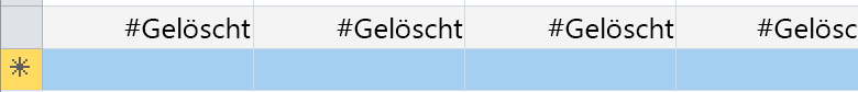 Zeile mit Feldern, die als 