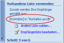 Seriendruck-Datenquelle