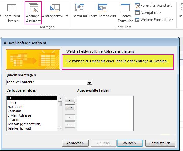 Abfrage-Assistent