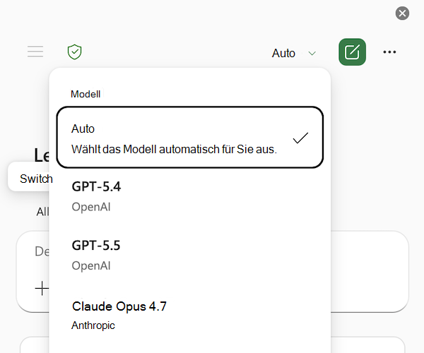 Screenshot des Menüs 