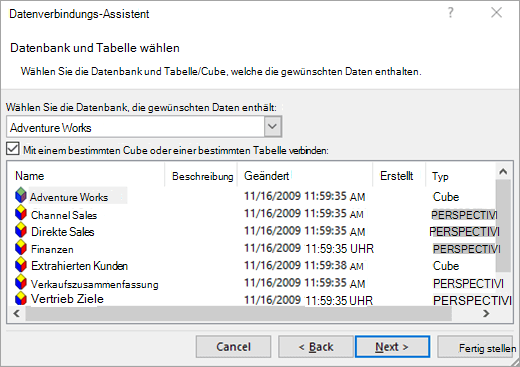 Bildschirm 2 des Datenverbindungs-Assistenten