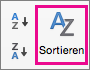 Auf der Registerkarte „Excel-Daten“ die Option „Sortieren“ auswählen